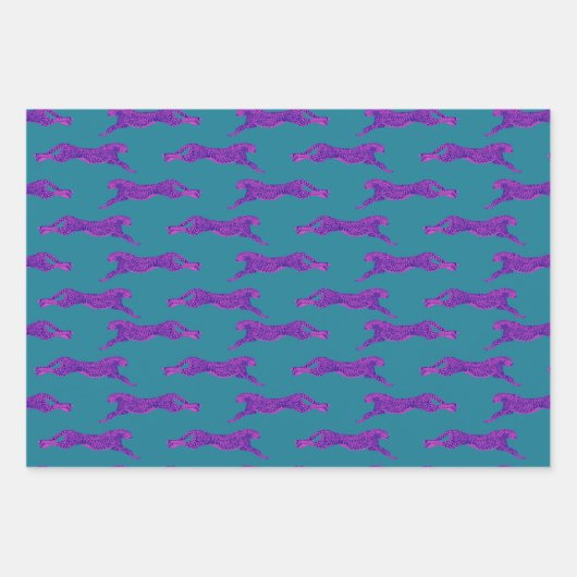 Bright en Bold Hot Pink Cheetah Inpakpapier Vel (Voorkant)