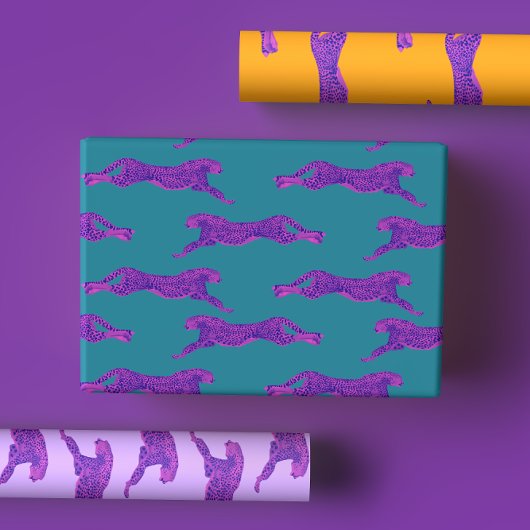 Bright en Bold Hot Pink Cheetah Inpakpapier Vel