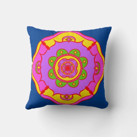 Bright en Edgy Colored Rangoli Kussen (Achterkant)