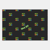 Bright en Happy Birthday Custom Name Inpakpapier Vel (Voorkant 3)