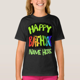 Bright en Happy Birthday Custom Name T-shirt