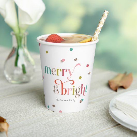 Bright en Merry Holiday Party Paper Cup Papieren Bekers (Insitu)