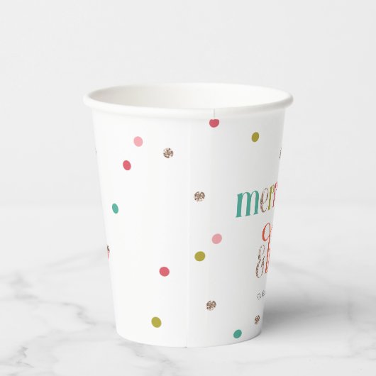 Bright en Merry Holiday Party Paper Cup Papieren Bekers (Rechts)