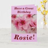 Bright en Vette Floral persoonlijke Birthday Kaart (Gele Bloem)