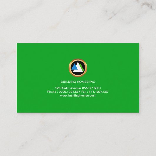 Bright Energetic oversize Business Name Contractor Visitekaartje (Achterkant)