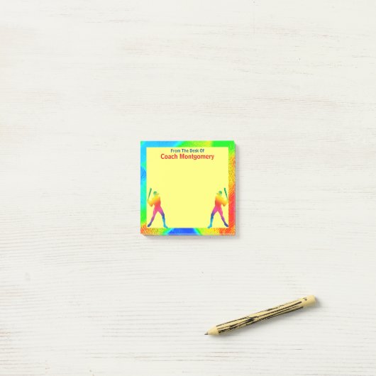 Bright Energetisch Baseball-thema voor coach Post-it® Notes (Op bureau)