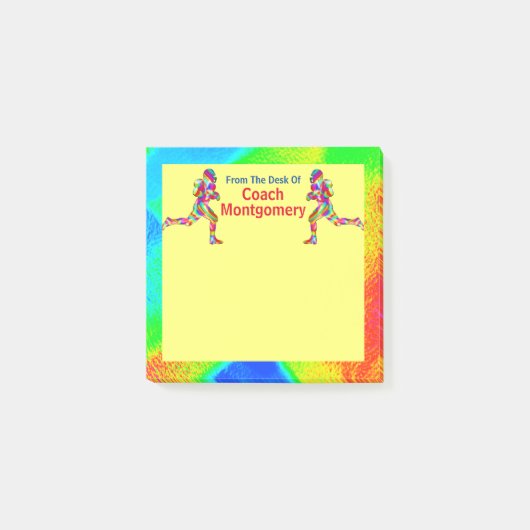 Bright Energetisch Football Thema voor coach Post-it® Notes (Voorkant)