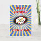 Bright explosie, aangepaste naam leeftijd retro ve kaart (Voorkant)