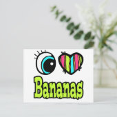 Bright Eye Hart Ik Hou Van Bananen Briefkaart (Staand voorkant)
