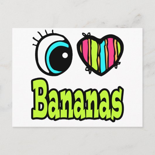 Bright Eye Hart Ik Hou Van Bananen Briefkaart (Voorkant)