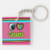 Bright Eye Heart I Love Canasta Sleutelhanger (Achterkant)