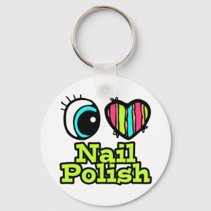 Bright Eye Heart I Love Nail Polish Sleutelhanger