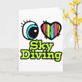 Bright Eye Heart I Love Skydiving Kaart (Gele Bloem)