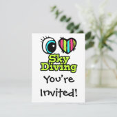 Bright Eye Heart I Love Skydiving Kaart (Staand voorkant)
