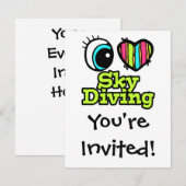 Bright Eye Heart I Love Skydiving Kaart (Voorkant / Achterkant)