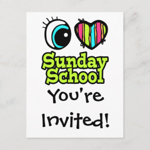 Bright Eye Heart I Love Sunday School Kaart