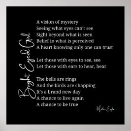 Bright Eyed Girl Inspirerend Gedicht Muur Poster