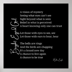 Bright Eyed Girl Inspirerend Gedicht Muur Poster
