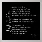 Bright Eyed Girl Inspirerend Gedicht Muur Poster (Voorkant)