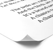 Bright Eyed Girl Inspirerend gedicht Wall Art Poster (Hoek)