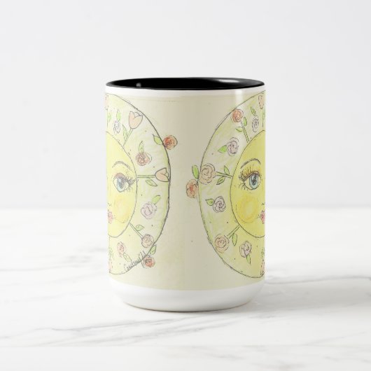 Bright eyed Little flower zon Two-Tone Coffee Mok (Center)