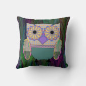 Bright Eyed Owl Kussen (Achterkant)
