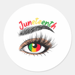 Bright Eyes Juneteenth Shirten Vrouwen Mannen Afri Ronde Sticker