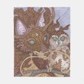 Bright Eyes Owl Dragon Fleece Deken (Voorkant)