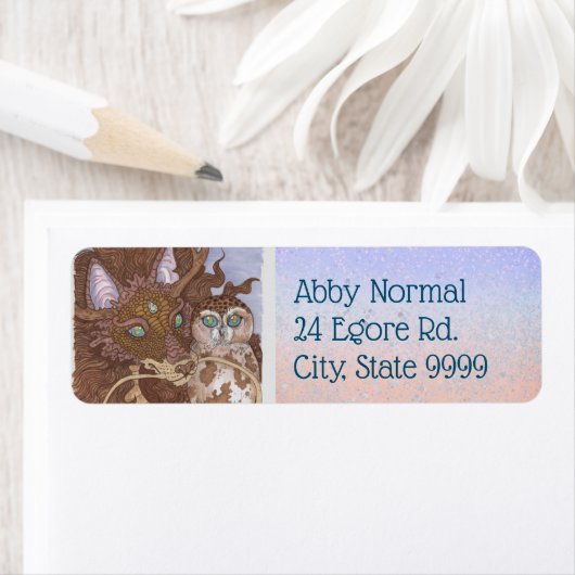 Bright Eyes Owl en Dragon Etiket (Insitu)
