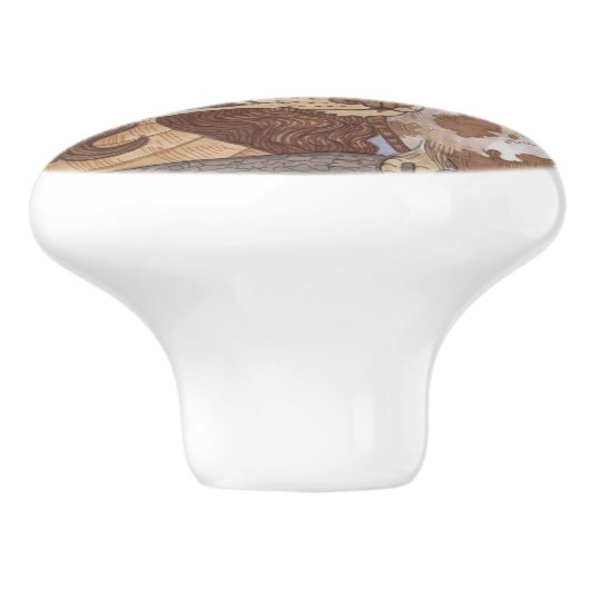 Bright Eyes Owl en Dragon Keramische Knop (Zijkant)