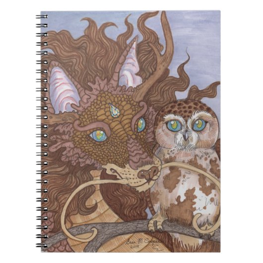 Bright Eyes Owl en Dragon Notitieboek (Voorkant)