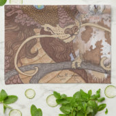 Bright Eyes Owl en Dragon Theedoek (Gevouwen)