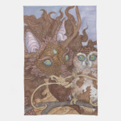 Bright Eyes Owl en Dragon Theedoek (Verticaal)