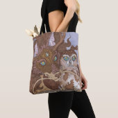 Bright Eyes Owl en Dragon Tote Bag (Dichtbij)
