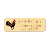 Bright Family Farm Rooster Return Address Labels (Voorkant)