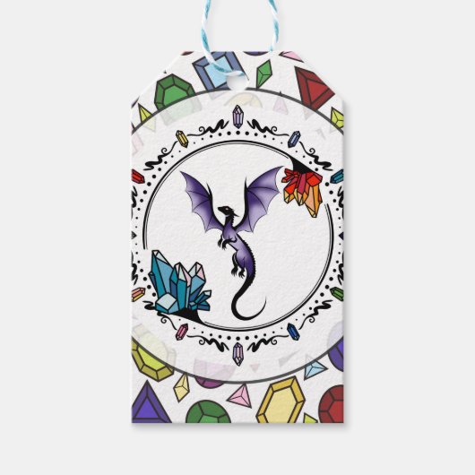 Bright Fantasy Elegante Elegante Amethist Dragon Cadeaulabel (Voorkant)