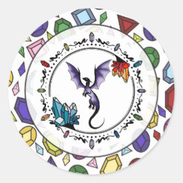 Bright Fantasy Elegante Elegante Amethist Dragon Ronde Sticker