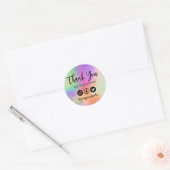 Bright faux Holo Trendy Dank u wel Media invoegen Ronde Sticker (Envelop)