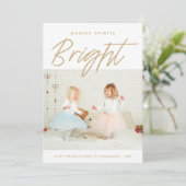Bright feestdag | Kerstfotokaart Feestdagenkaart (Staand voorkant)
