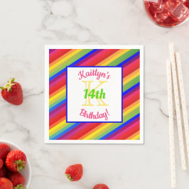 Bright Fiesta Stripes | Papieren partij Napkin Servet
