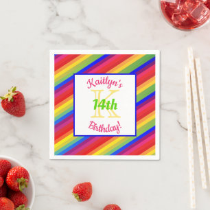 Bright Fiesta Stripes   Papieren partij Napkin Servet