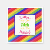 Bright Fiesta Stripes | Papieren partij Napkin Servet (Voorkant)