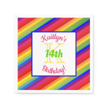 Bright Fiesta Stripes | Papieren partij Napkin