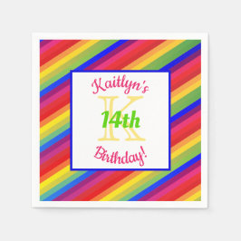 Bright Fiesta Stripes | Papieren partij Napkin Servet