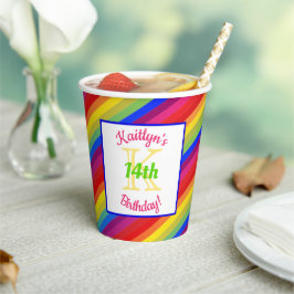 Bright Fiesta Stripes | Partij voor de verjaardag Papieren Bekers