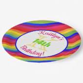Bright Fiesta Stripes | Partij voor de verjaardag Papieren Bordje (Gekanteld)