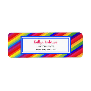 Bright Fiesta Stripes   Retouradreslabel Etiket