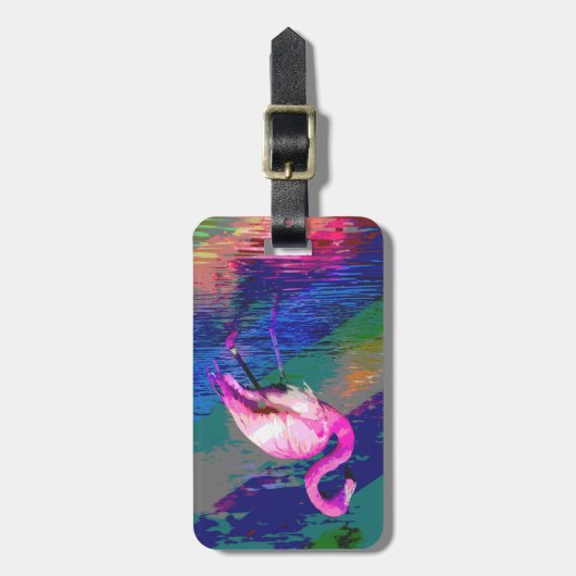 Bright Flamingo Bagagelabel (Voorkant verticaal)