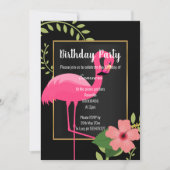 BRIGHT FLAMINGO HIBISCUS BLACK PINK GOLD KAART (Voorkant)