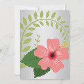 BRIGHT FLAMINGO HIBISCUS SILVER BLACK BIRTHDAY KAART (Achterkant)